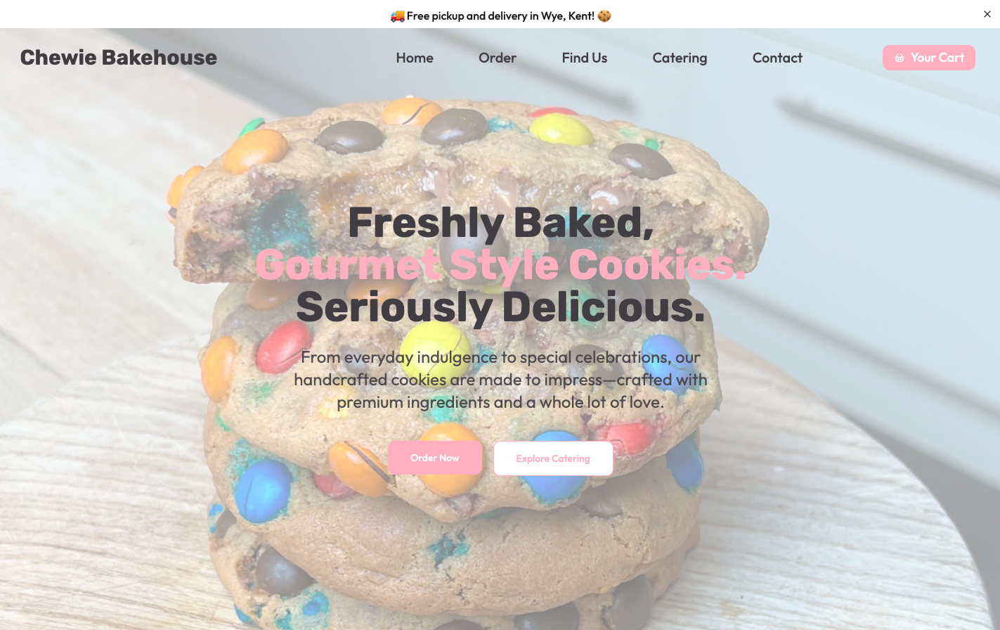 Chewie Bakehouse website screenshot