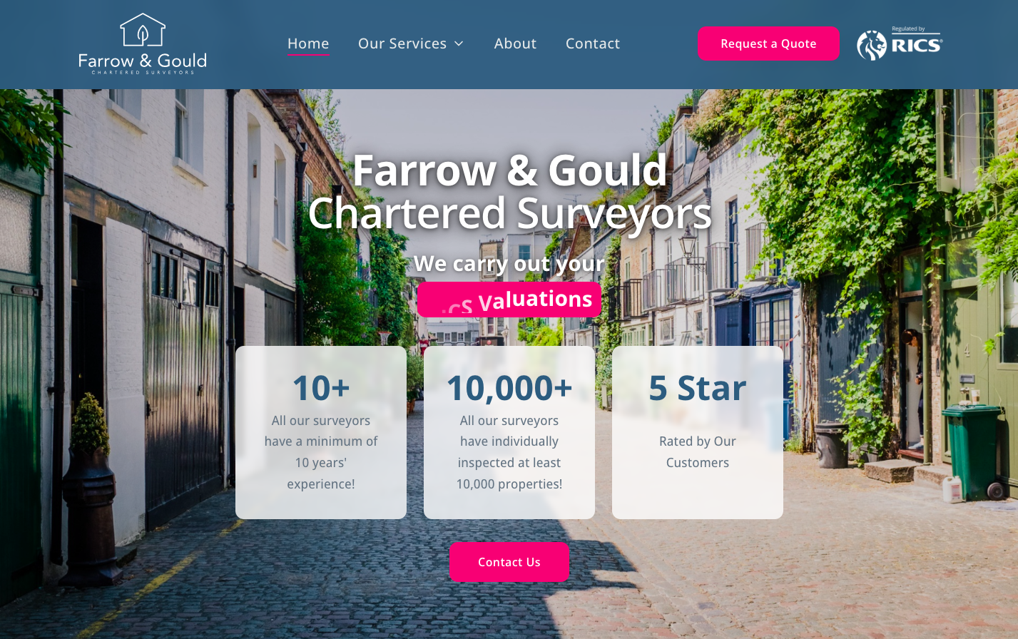 Farrow & Gould Chartered Surveyors website screenshot